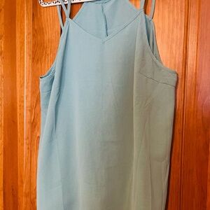 SHEIN Light Blue Double Strap Tank Top